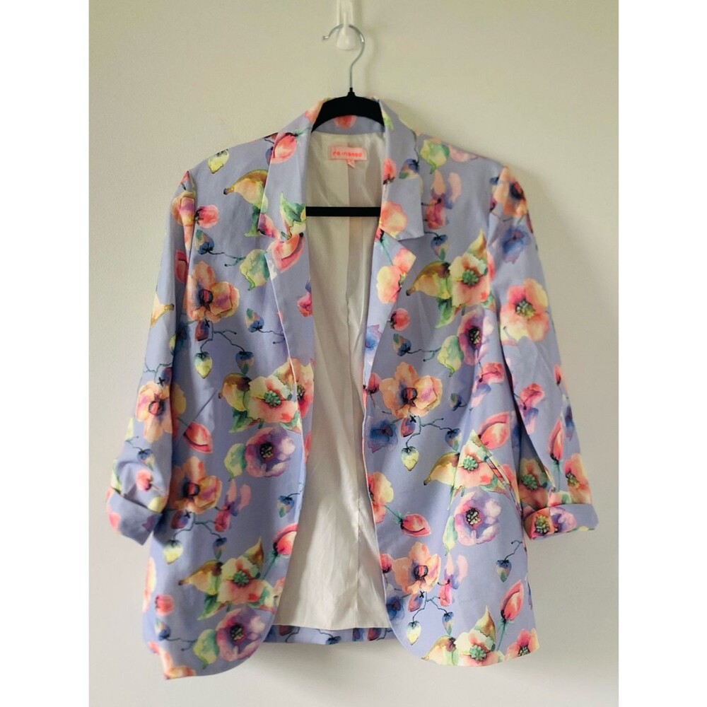 Maximalist Pastelcore Lavender Floral Blazer Size M, Soft Girl, Regencycore
